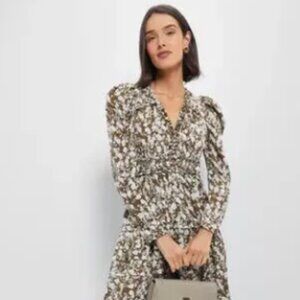 Olive Floral Renee Ruffle Midi Dress (NWT)